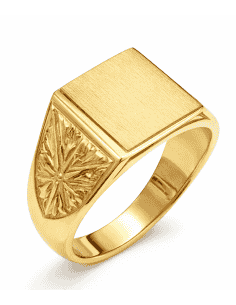 Sello para caballero Hueco - Oro amarillo 18K