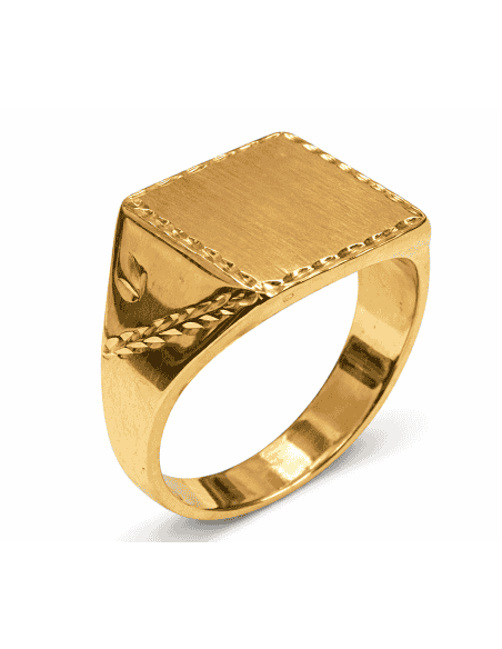 Sello Cuadrado para Caballero Hueco - Oro amarillo 18K