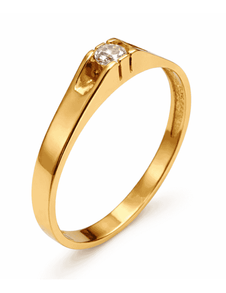 Anillo Solitario para Cadete con circonita - Oro Amarillo 18K
