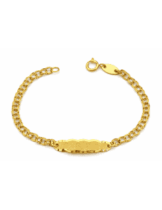 Pulsera Esclava Infantil con la Chapa en forma de nube - Oro Amarillo 9K