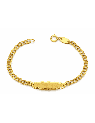 Pulsera Esclava Infantil con la Chapa en forma de nube - Oro Amarillo 9K
