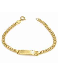 Pulsera Esclava Infantil Chapa Rectangular - Oro Amarillo 9K
