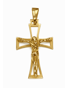 Colgante Cruz calada con Cristo - Oro Amarillo 18K