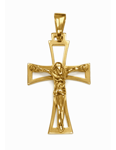 Colgante Cruz calada con Cristo - Oro Amarillo 18K