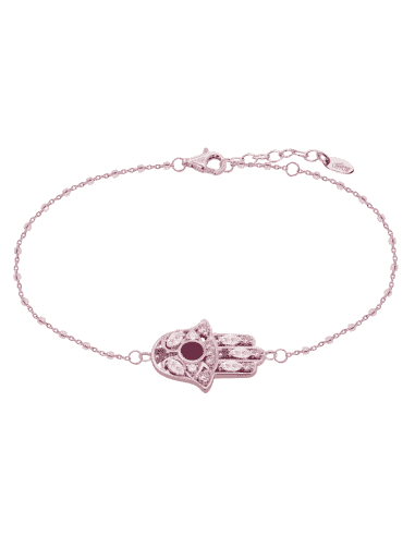 Pulsera para Mujer de Plata Rosé Mano de Fatima...