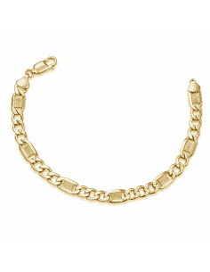 Pulsera para Caballero Eslabones Tallados - Oro Amarillo 9k