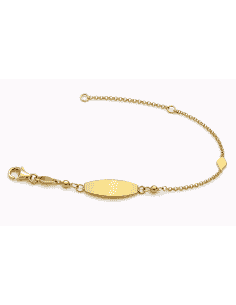 Pulsera Esclava Infantil con Cadena Rolón - Oro Amarillo 18K