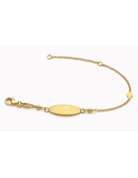 Pulsera Esclava Infantil con Cadena Rolón - Oro Amarillo 18K