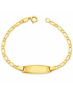 Pulsera Esclava infantil cadena 1x1 eslabones biselados - Oro Amarillo 18K