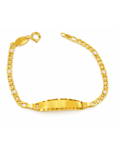 Pulsera Esclava Infantil con Circonitas - Oro Amarillo 18K