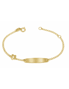 Pulsera Esclava infantil con Flor lateral - Oro Amarillo 18K