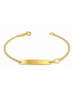 Pulsera infantil cadena con Corazón - Oro amarillo 18K