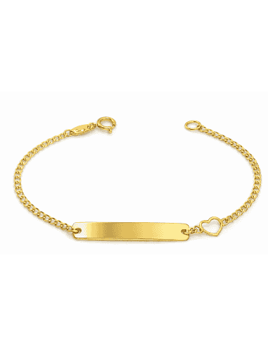 Pulsera infantil cadena con Corazón - Oro amarillo 18K