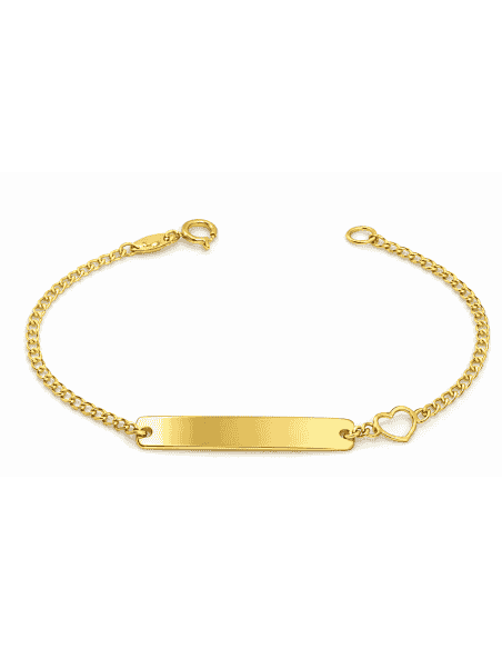 Pulsera infantil cadena con Corazón - Oro amarillo 18K
