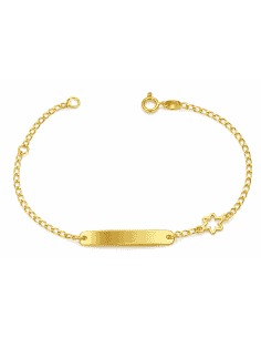 Pulsera Esclava Infantil con Estrella - Oro Amarillo 18K