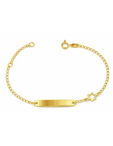 Pulsera Esclava Infantil con Estrella - Oro Amarillo 18K