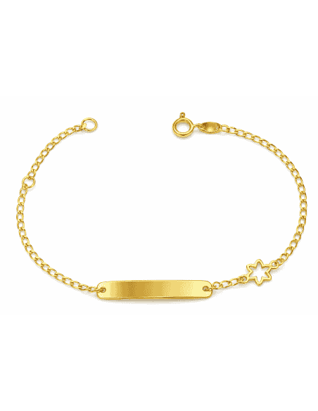 Pulsera Esclava Infantil con Estrella - Oro Amarillo 18K
