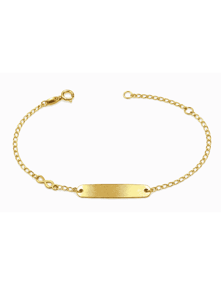 Pulsera Esclava infantil eslabón Barbado  - Oro Amarillo 18K