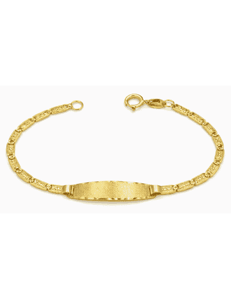 Pulsera Esclava infantil Eslabón Decorado - Oro Amarillo 18K