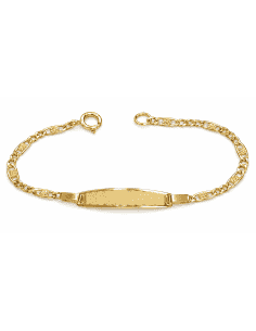 Pulsera Esclava infantil con Placa Tallada - Oro Amarillo 18K