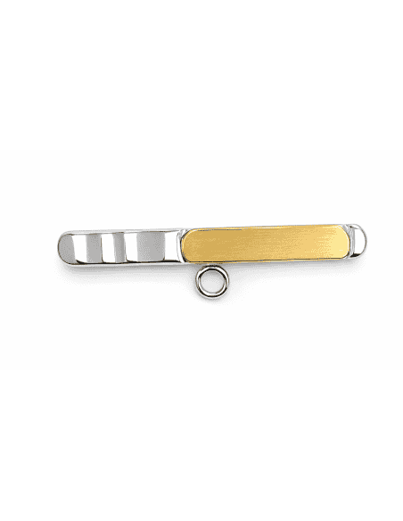 Alfiler Clásico Personalizable en Mate y Brillo – Oro Blanco y Oro Amarillo 18K