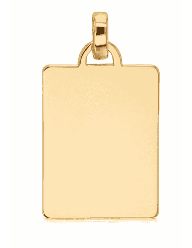 Colgante Chapa Rectangular Lisa - Oro Amarillo 18K