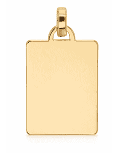 Colgante Chapa Rectangular lisa  - Oro Amarillo 18K