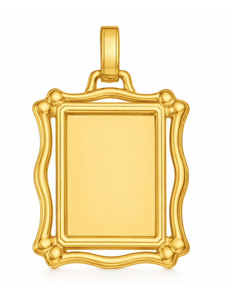 Colgante Chapa Rectangular con marco - Oro Amarillo 18K