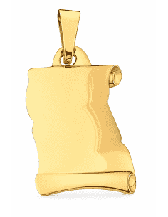 Colgante Pergamino con Grabado Arenado Lateral - Oro Amarillo 18K
