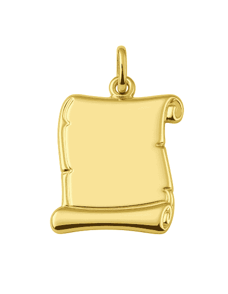 Colgante Pergamino Mate y Brillo - Oro Amarillo 18K