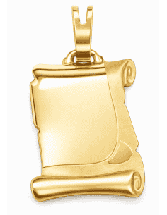 Colgante Pergamino Grabado Arenado Lateral - Oro Amarillo 18K