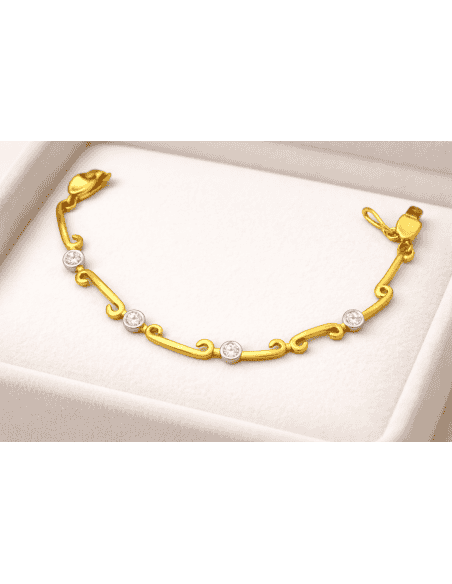 Pulsera para  Mujer con diamantes engastados en chatón - Oro amarillo 18K