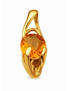 Colgante para Mujer con Topacio de color naranja - Oro...