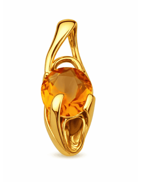 Colgante para Mujer con Topacio de color naranja - Oro Amarillo 18K