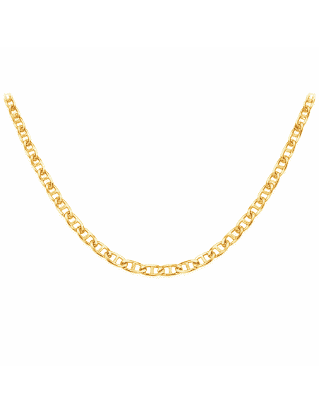 Cadena para Caballero Eslabón Plano Ancla - Oro amarillo 18K