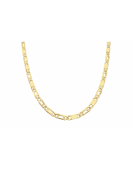 Cadena Caballero Ojo de Perdiz 1x1 - Oro Amarillo 18k