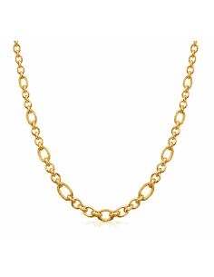 Cadena Caballero eslabón Rolo Programada con eslabón Grabado  - Oro amarillo 18k