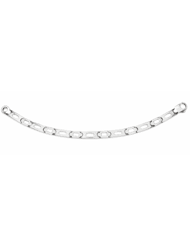 Pulsera de hombre con eslabones rectangulares calados - Plata de ley
