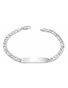 Pulsera esclava con eslabones calados  - Plata de ley
