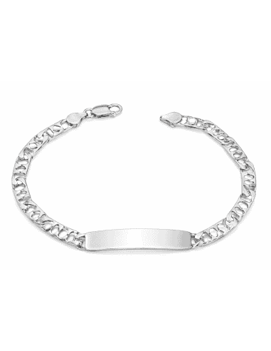 Pulsera esclava con eslabones calados  - Plata...
