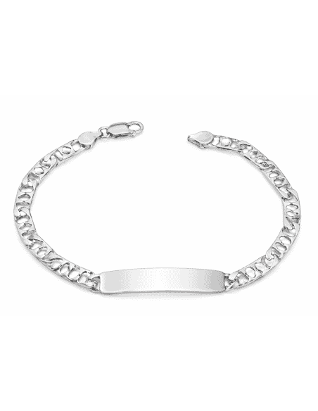 Pulsera esclava con eslabones calados  - Plata de ley