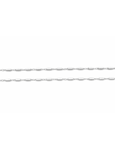 Cadena para Mujer bolitas alargadas con cadenita fina - Plata de ley