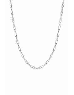 Cadena para Mujer bolitas alargadas con cadenita fina - Plata de ley