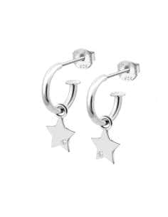 Pendientes para Mujer Estrella Reversibles en Plata de Ley con Circonitas - Lotus LP1717-4/2