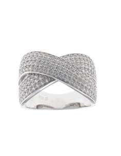 Anillo para Mujer de Plata Líneas Cruzadas con Circonitas  - Salvatore 252S0082/20