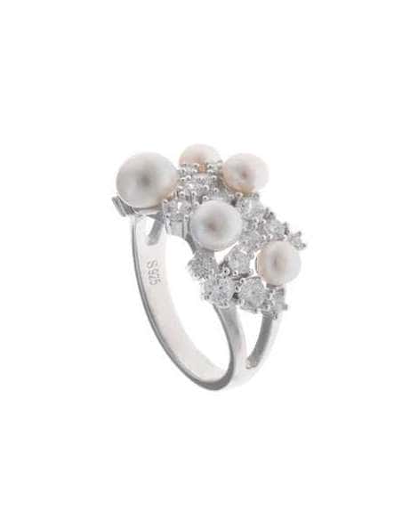 Anillo de Plata Rodio con Perlas y Circonitas para Mujer - Salvatore 272S0035/16