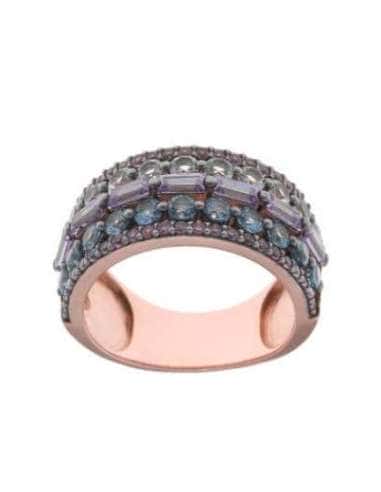 Anillo para Mujer Plata de ley Baño Oro Rosa...