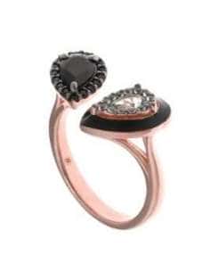 Anillo para Mujer Plata de ley Chapado Rosa Nano Negro y Verde Hielo - Salvatore 136S0271-14