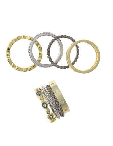 Set 4 anillos en uno para Mujer Plata con...
