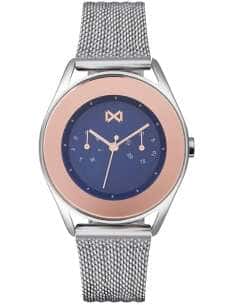 Reloj para Mujer de Acero con Correa de Malla y Esfera Bicolor Azul y Rosa - Mark Maddox MM7129-36